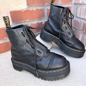 Dr Martens SINCLAIR MILLED NAPPA LEATHER PLATFORM BOOTS Sz 5 US L